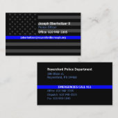 J. O. II Thin Blue Line American Flag Contact Visitekaartje (Voorkant / Achterkant)