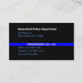 J. O. II Thin Blue Line American Flag Contact Visitekaartje (Achterkant)