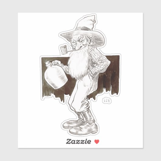 J P Bernard Moonshiner Custom-Cut Vinyl Stickers (Vel)