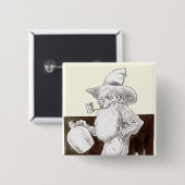 J P. Bernard Moonshiner (Sepia) Vierkante Button 5,1 Cm (Voorkant /achterkant)