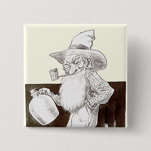 J P. Bernard Moonshiner (Sepia) Vierkante Button 5,1 Cm (Voorkant)