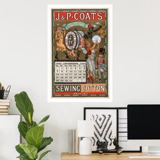 J P Coats Sewing Cotton Advertisement Poster (Thuiskantoor)