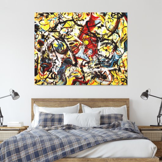 J.P. - Compositie met gieten I - 1943 - Canvas Afdruk (Insitu (Slaapkamer))