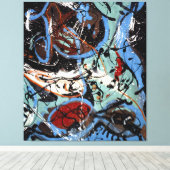 J.P. - Compositie met Pouring II - 1943 - Canvas Afdruk (Insitu (Houten vloer))