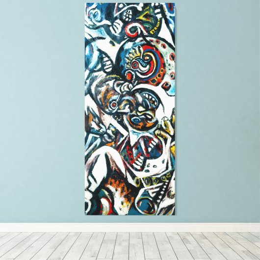 J. P. - GEBOORTE - ca. 1941 - Abstract expressioni Canvas Afdruk (Insitu (Houten vloer))