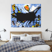 J. P. - GESTORTE ZWARTE VORM I - c. 1950 -Abstract Canvas Afdruk (Insitu (Slaapkamer))