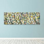J.P. - MUURSCHILDERING - 1943 - Abstract expressio Canvas Afdruk (Insitu (Houten vloer))