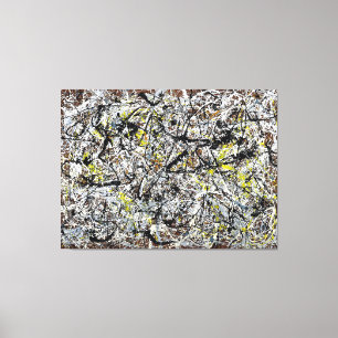 J. P. - MUURSCHILDERING OP INDIAN RED GROND - 1950 CANVAS AFDRUK
