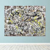 J. P. - MUURSCHILDERING OP INDIAN RED GROND - 1950 CANVAS AFDRUK (Insitu (Houten vloer))