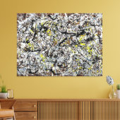 J. P. - MUURSCHILDERING OP INDIAN RED GROND - 1950 CANVAS AFDRUK (Insitu (Woonkamer))