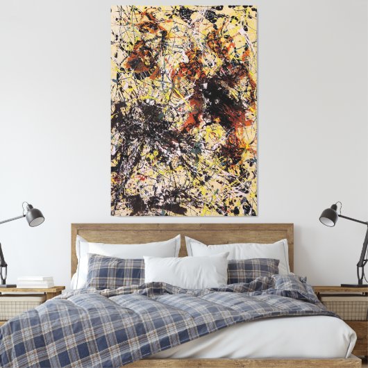 J. P. - Nummer 12 - 1949 - Action painting - Canvas Afdruk (Insitu (Slaapkamer))