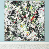 J. P. - Nummer 12 - 1950 - Action painting - Canvas Afdruk (Insitu (Houten vloer))