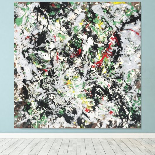 J. P. - Nummer 12 - 1950 - Action painting - Canvas Afdruk (Insitu (Houten vloer))