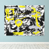 J. P. - Nummer 12A Geel, Grijs, Zwart - 1948 - Canvas Afdruk (Insitu (Houten vloer))