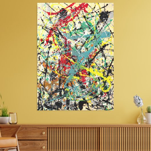 J. P. - Nummer 16 - 1949 - Action painting - Canvas Afdruk (Insitu (Woonkamer))