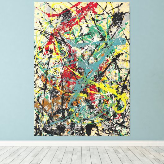 J. P. - Nummer 16 - 1949 - Action painting - Canvas Afdruk (Insitu (Houten vloer))