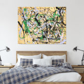 J. P. - Nummer 17 - 1949 - Action painting - Canvas Afdruk (Insitu (Slaapkamer))