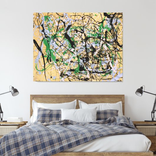 J. P. - Nummer 17 - 1949 - Action painting - Canvas Afdruk (Insitu (Slaapkamer))