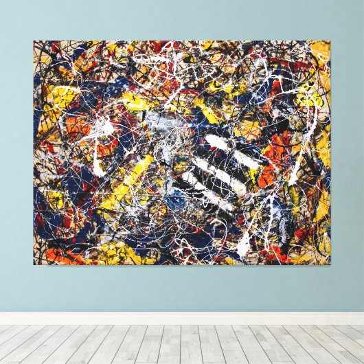 J. P. - Nummer 17A - 1948 - Action painting - Canvas Afdruk (Insitu (Houten vloer))