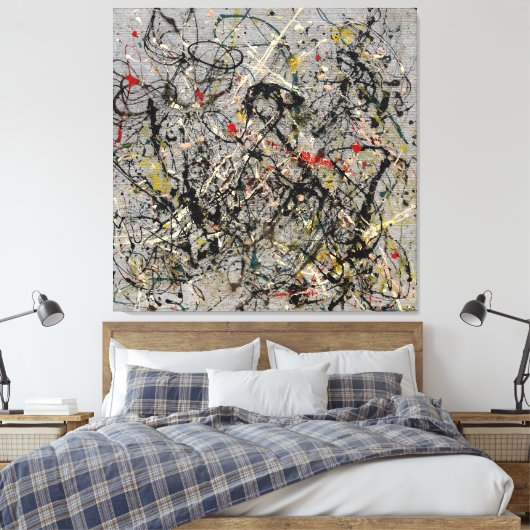 J. P. - Nummer 18 - 1950 - Action painting - Canvas Afdruk (Insitu (Slaapkamer))