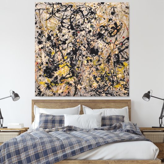 J. P. - Nummer 20 - 1950 - Action painting - Canvas Afdruk (Insitu (Slaapkamer))