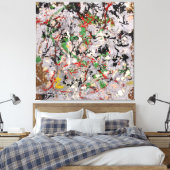 J. P. - Nummer 21 - 1950 - Action painting - Canvas Afdruk (Insitu (Slaapkamer))