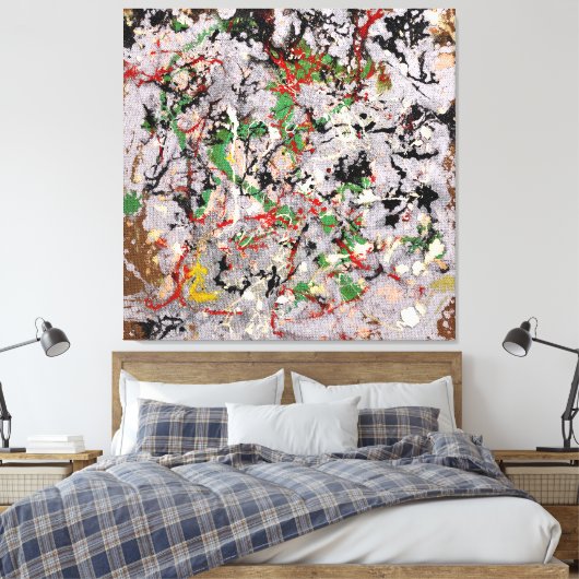 J. P. - Nummer 21 - 1950 - Action painting - Canvas Afdruk (Insitu (Slaapkamer))
