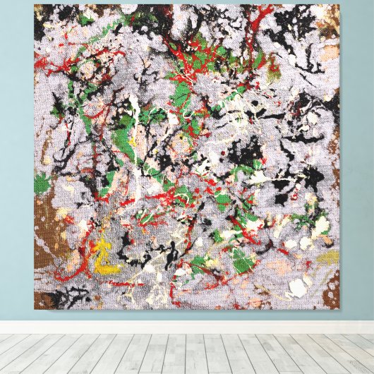 J. P. - Nummer 21 - 1950 - Action painting - Canvas Afdruk (Insitu (Houten vloer))