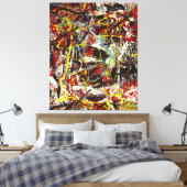 J. P. - Nummer 22 - 1949 - Action painting - Canvas Afdruk (Insitu (Slaapkamer))