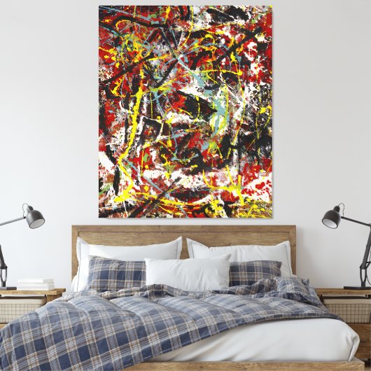 J. P. - Nummer 22 - 1949 - Action painting - Canvas Afdruk (Insitu (Slaapkamer))