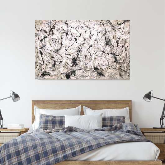 J. P. - Nummer 28 - 1950 - Action painting - Canvas Afdruk (Insitu (Slaapkamer))