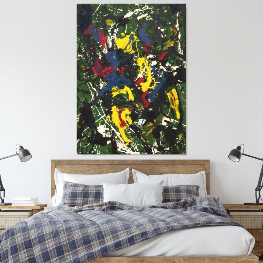 J. P. - Nummer 3 - 1948 - Abstract expressionisme Canvas Afdruk (Insitu (Slaapkamer))
