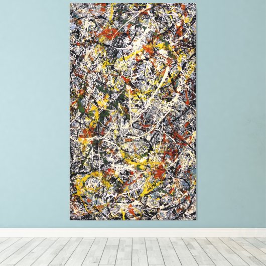 J.P. - Nummer 3 TIJGER - 1949 - Action painting Canvas Afdruk (Insitu (Houten vloer))