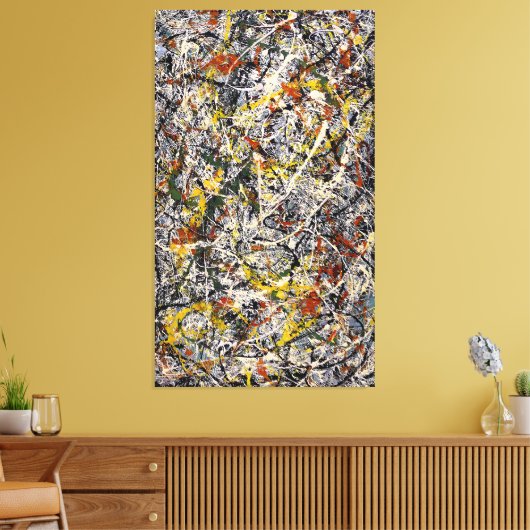 J.P. - Nummer 3 TIJGER - 1949 - Action painting Canvas Afdruk (Insitu (Woonkamer))