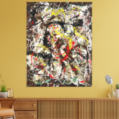 J. P. - NUMMER 4 - 1950 - Action painting - Canvas Afdruk (Insitu (Woonkamer))