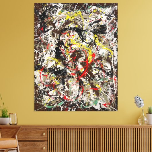 J. P. - NUMMER 4 - 1950 - Action painting - Canvas Afdruk (Insitu (Woonkamer))