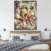 J. P. - NUMMER 4 - 1950 - Action painting - Canvas Afdruk (Insitu (Slaapkamer))