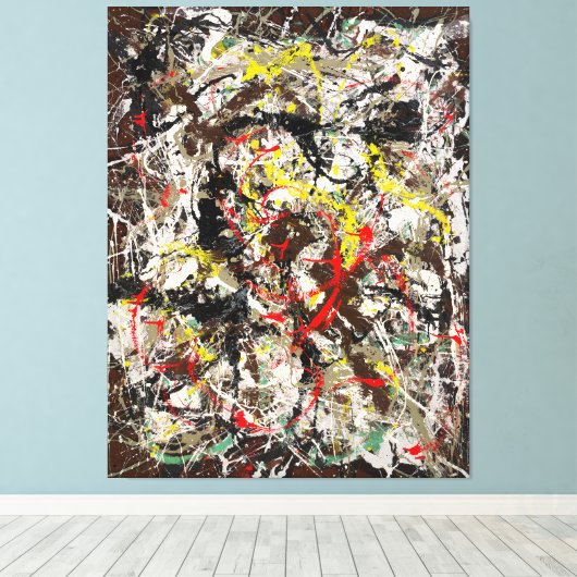 J. P. - NUMMER 4 - 1950 - Action painting - Canvas Afdruk (Insitu (Houten vloer))