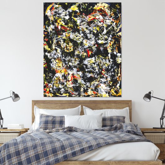 J. P. - Nummer 4 - 1951 - Action painting - Canvas Afdruk (Insitu (Slaapkamer))