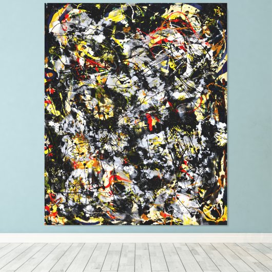 J. P. - Nummer 4 - 1951 - Action painting - Canvas Afdruk (Insitu (Houten vloer))