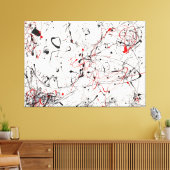 J. P. - NUMMER 4 GRIJS EN ROOD - 1948 - Abstract - Canvas Afdruk (Insitu (Woonkamer))