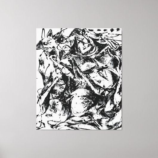 J. P. - NUMMER 6 - 1952 - Zwart Pourings - Canvas Afdruk (Voorkant)