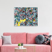 J. P. - Nummer 6 - Blauw, Rood en Geel - 1948- Canvas Afdruk (Insitu (Woonkamer))
