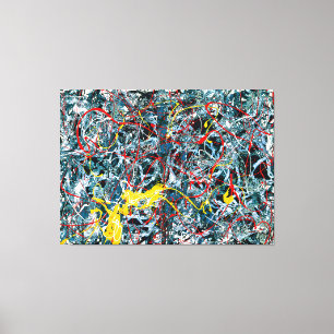 J. P. - Nummer 6 - Blauw, Rood en Geel - 1948— Canvas Afdruk