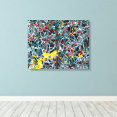 J. P. - Nummer 6 - Blauw, Rood en Geel - 1948- Canvas Afdruk (Insitu (Houten vloer))