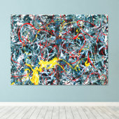 J. P. - Nummer 6 - Blauw, Rood en Geel - 1948- Canvas Afdruk (Insitu (Houten vloer))