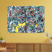 J. P. - Nummer 6 - Blauw, Rood en Geel - 1948- Canvas Afdruk (Insitu (Woonkamer))