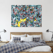 J. P. - Nummer 6 - Blauw, Rood en Geel - 1948- Canvas Afdruk (Insitu (Slaapkamer))