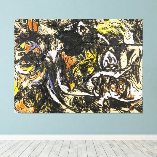 J. P. - NUMMER 8 - 1952 - Zwarte gietingen - Canvas Afdruk (Insitu (Houten vloer))