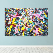 J. P. - ONGEFORMEERDE FIGUUR - 1953 - Action paint Canvas Afdruk (Insitu (Houten vloer))